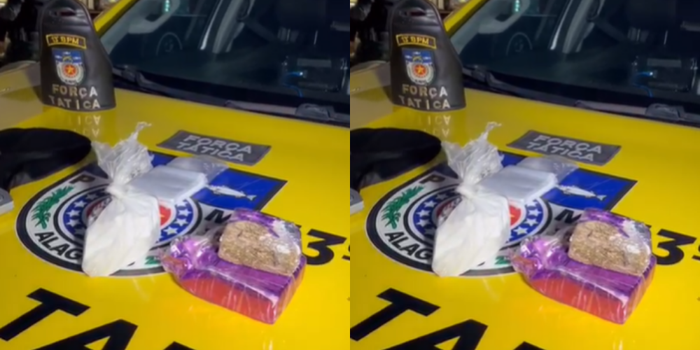 Força Tática do 13º BPM apreende maconha e cocaína no Conjunto Peixoto