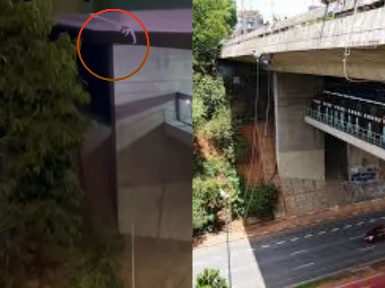 Jovem bate a cabeça com força em estrutura após pular de bungee jump