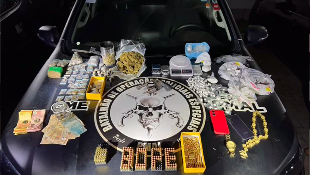 BOPE prende três suspeitos por tráfico de drogas e posse ilegal de arma e munições em Maceió