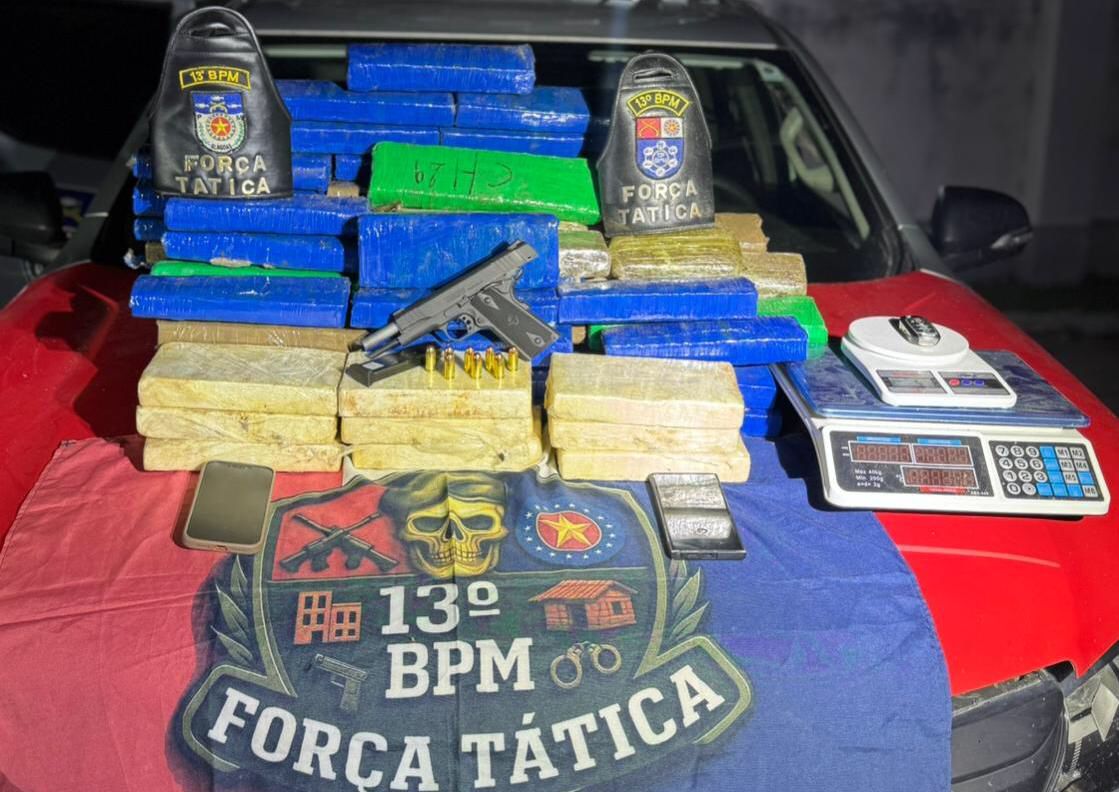 Homem é preso com mais de 62 Quilos de drogas e arma de fogo em Maceió