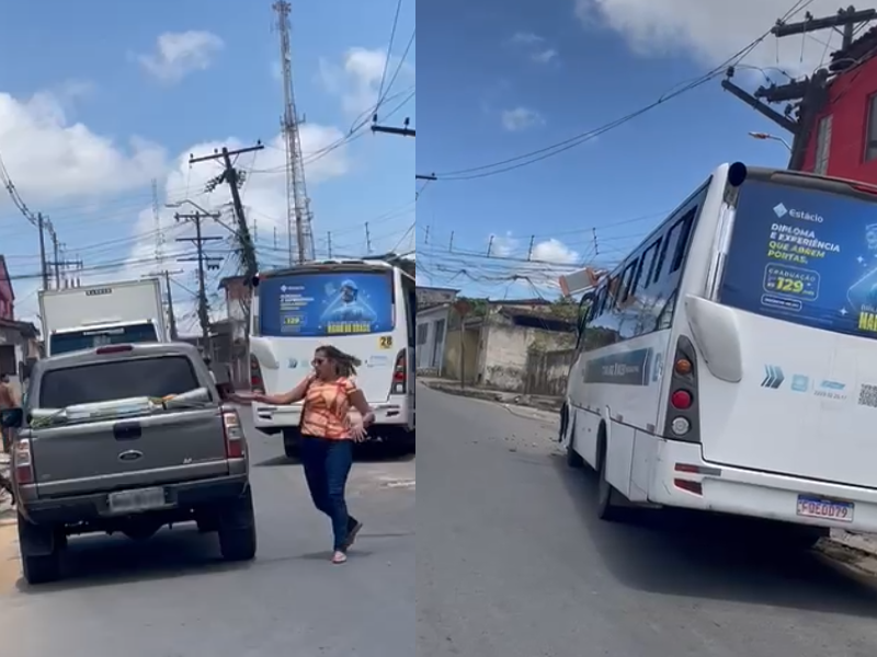 Colisão com poste interrompe trajeto de micro-ônibus em Rio Largo e causa pânico