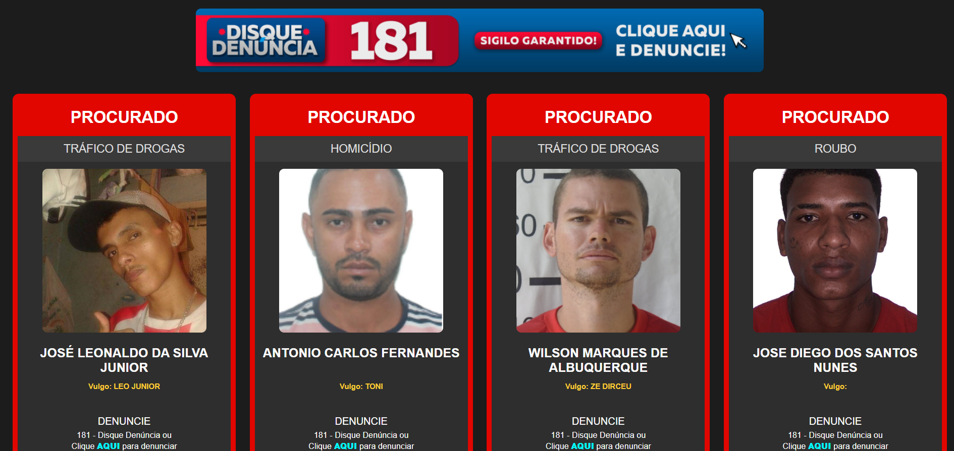 SSP lança plataforma com lista dos criminosos mais procurados de Alagoas