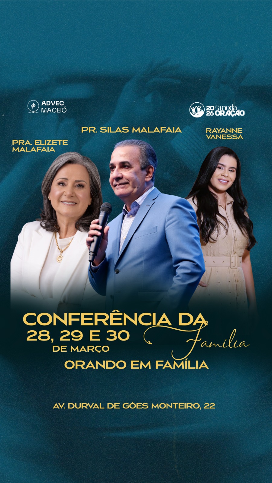 Pastor Silas Malafaia e Elizete Malafaia participam da Conferência da Família 2026, em Maceió