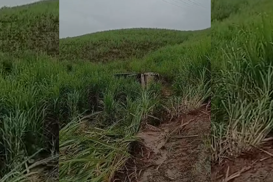 Caminhão de lixo tomba na AL-105 e deixa uma pessoa ferida