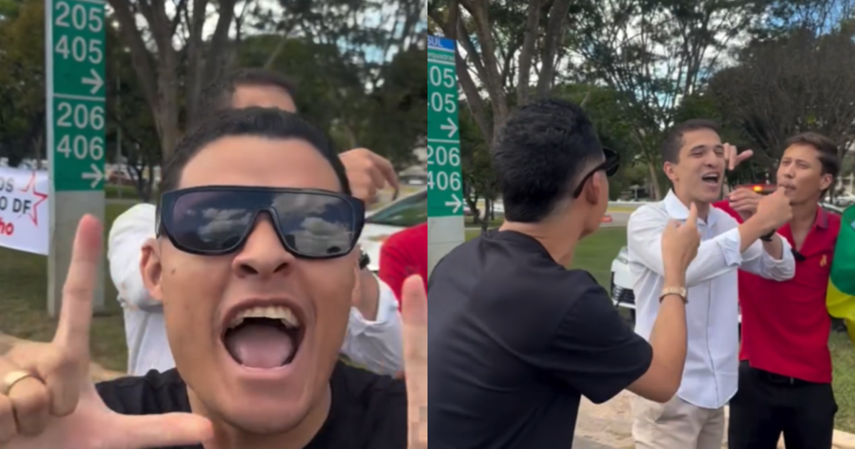 Vídeo mostra influenciador petista em confronto durante manifestação do Dia do Trabalhador