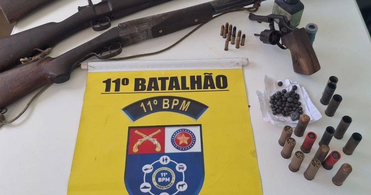 Denúncias de tiros contra animais levam à prisão de homem com três armas, em Alagoas