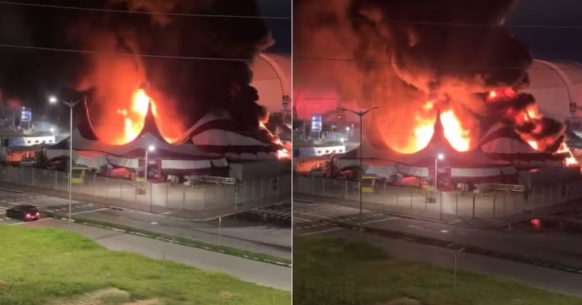 Chamas destroem estrutura do Circo do Tirullipa durante a madrugada; ninguém ficou ferido