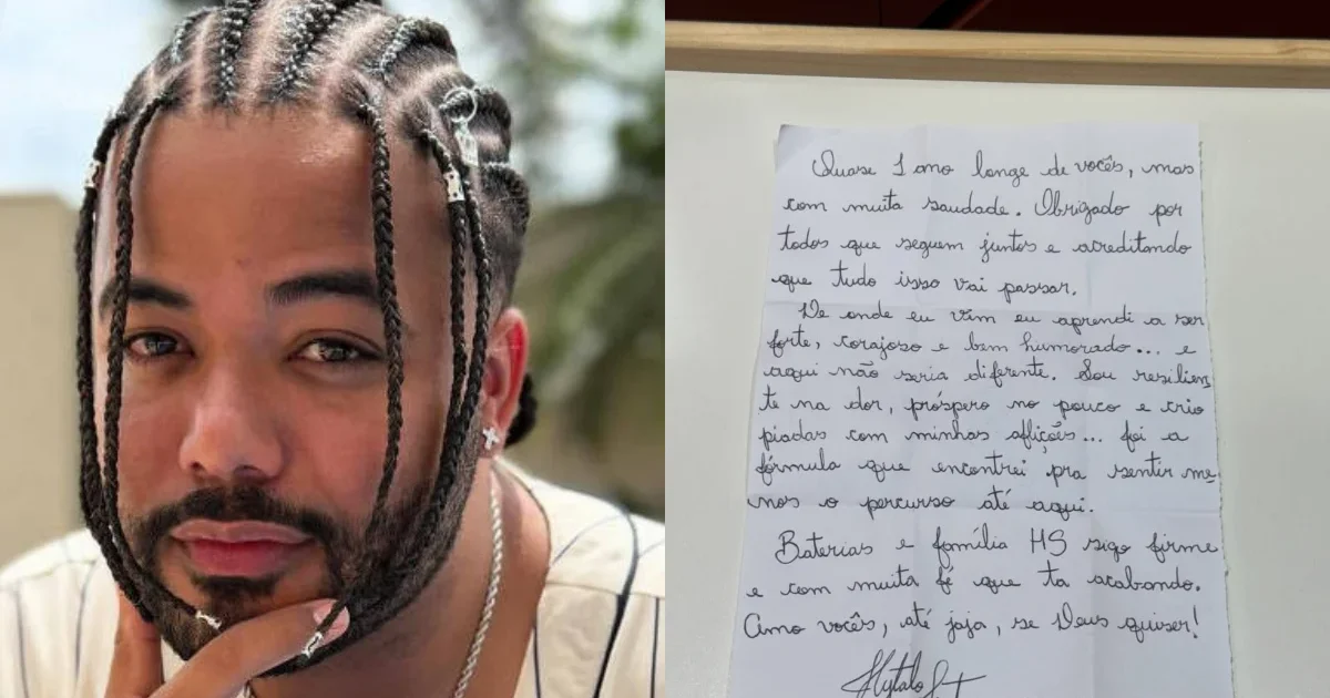 Preso há quase um ano, Hytalo Santos publica carta: “Tudo isso vai passar”