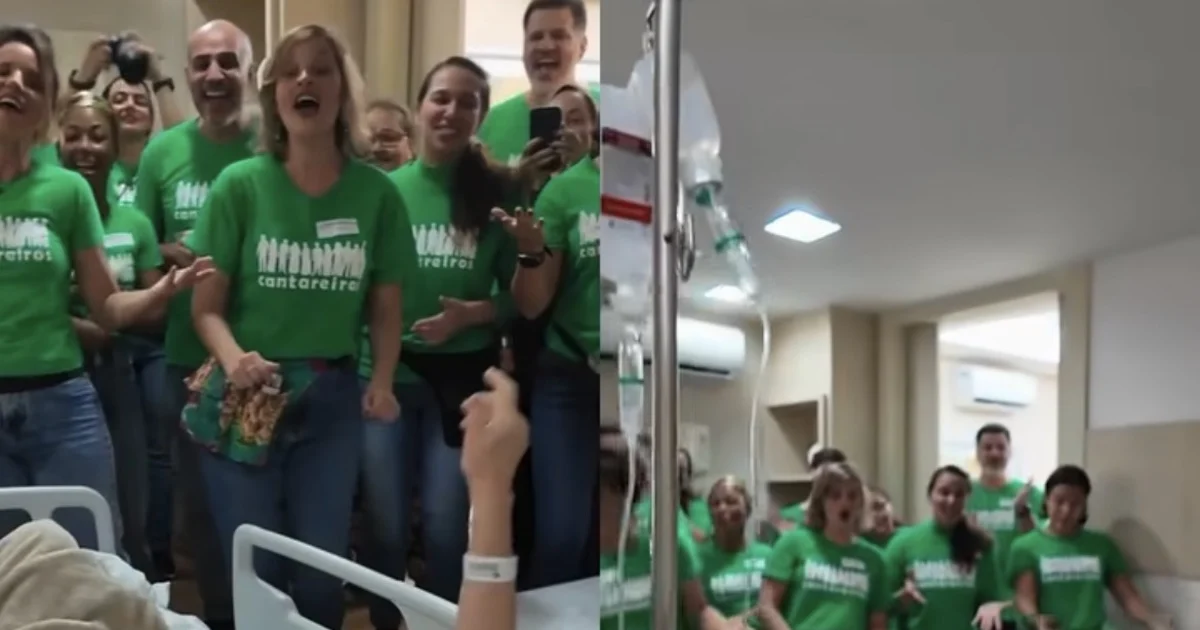 Grupo de cantores vão até hospital levar alegria e música para pacientes