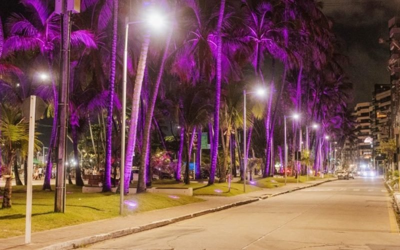 Maceió ganha iluminação lilás em apoio à conscientização e combate à violência contra a mulher