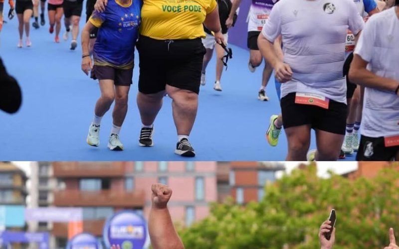 Brasileiro de 200 kg emociona ao completar maratona na Europa