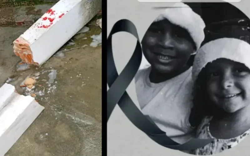Queda de pilastra mata duas crianças da mesma família no bairro do Prado