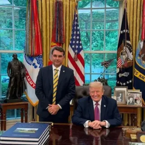 Para presidente do PL, encontro com Trump melhora imagem de Flavio após crise com Vorcaro
