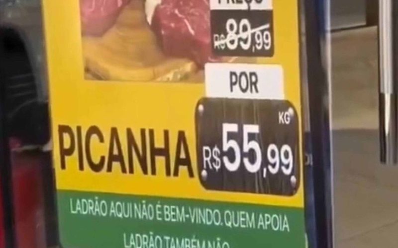 Frigorífico de bolsonarista substitui cartaz contra petistas : ”Ladrão aqui não é bem-vindo”