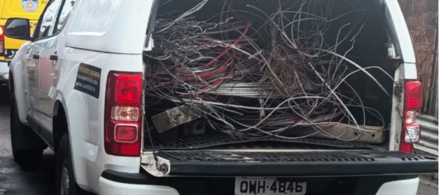 Polícia apreende cerca de uma tonelada de cabos e materiais furtados da Equatorial; dois suspeitos foram presos