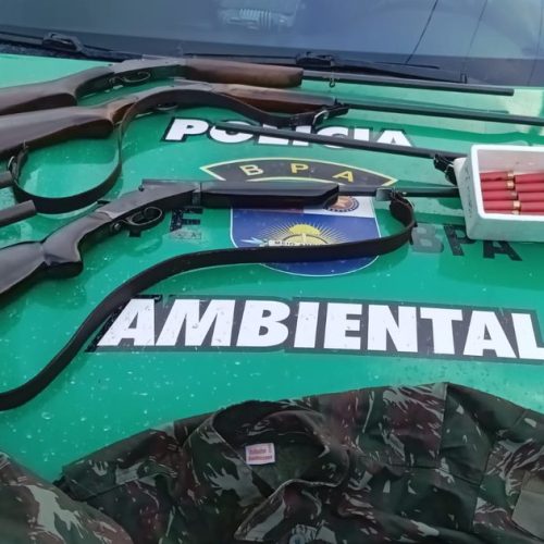 Em operação ambiental, PM-AL apreende armas e resgata animais em Passo do Camaragibe
