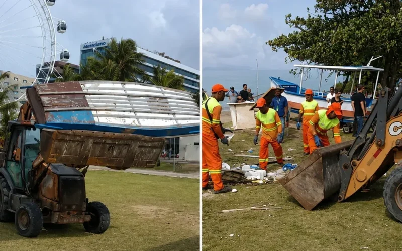 Prefeitura inicia retirada de embarcações e objetos abandonados da Orla de Pajuçara