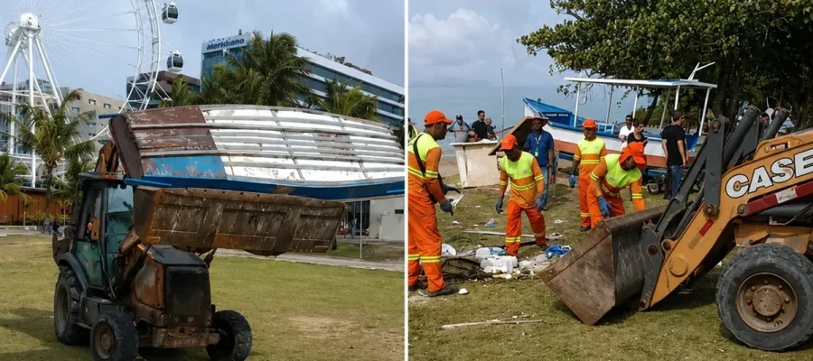 Prefeitura inicia retirada de embarcações e objetos abandonados da Orla de Pajuçara