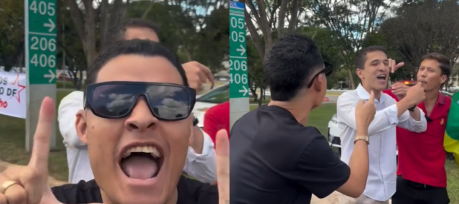 Vídeo mostra influenciador petista em confronto durante manifestação do Dia do Trabalhador