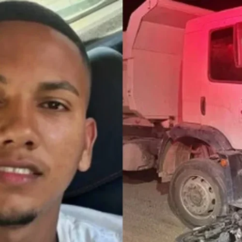 Acidente entre motocicleta e caçamba deixa jovem morto em São Miguel dos Campos, interior de Alagoas