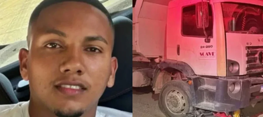 Acidente entre motocicleta e caçamba deixa jovem morto em São Miguel dos Campos, interior de Alagoas