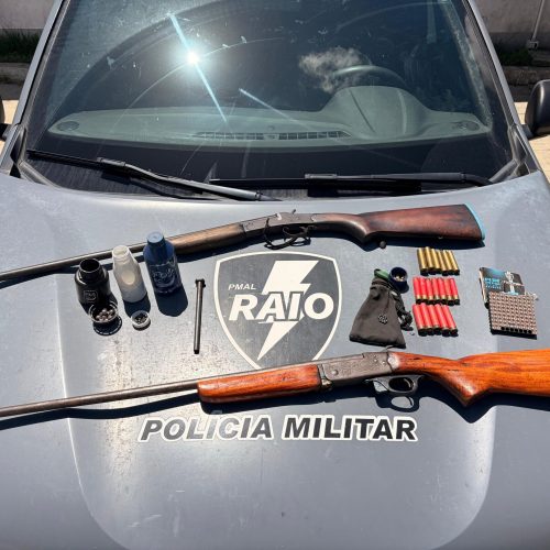 Fuga de suspeitos termina com apreensão de armas e munições em Maceió