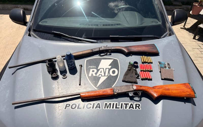 Fuga de suspeitos termina com apreensão de armas e munições em Maceió