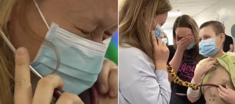 Mãe ouve coração da filha falecida no peito de menino transplantado