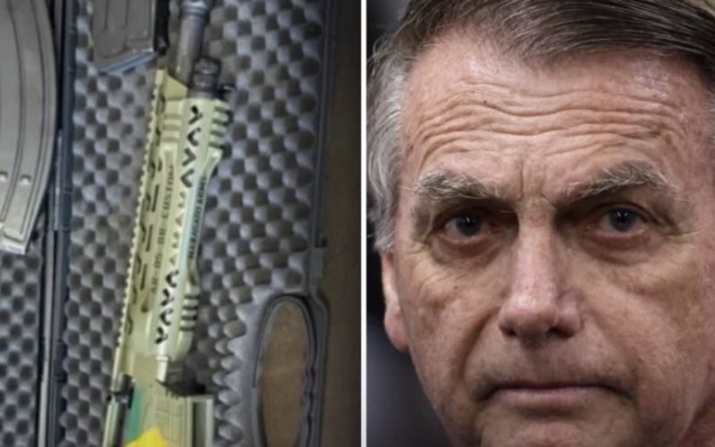 Espingarda de Bolsonaro apreendida pela PF tem cores do Brasil