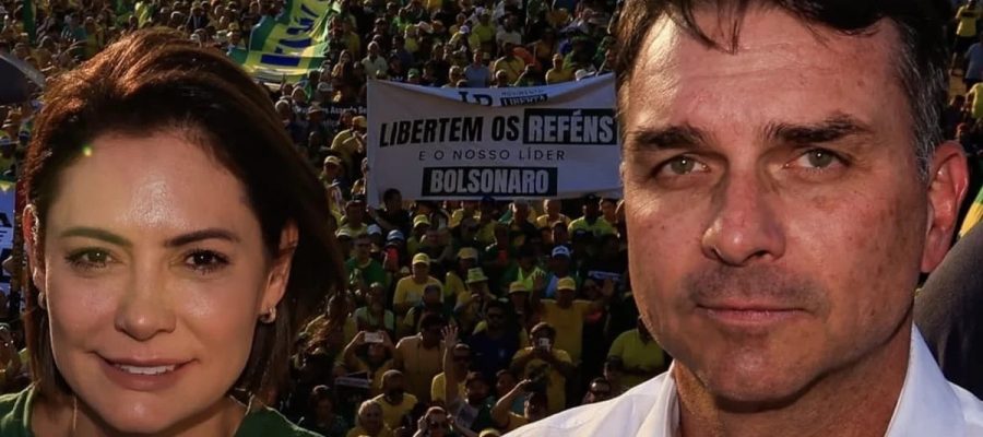 PL faz nova tentativa para pacificar relação entre Michelle e Flávio Bolsonaro
