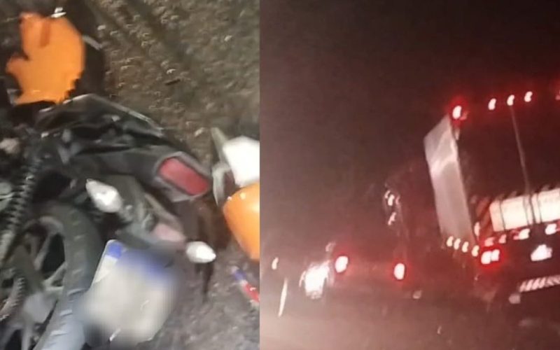 Motociclista perde a perna após colisão grave com carreta na BR-316