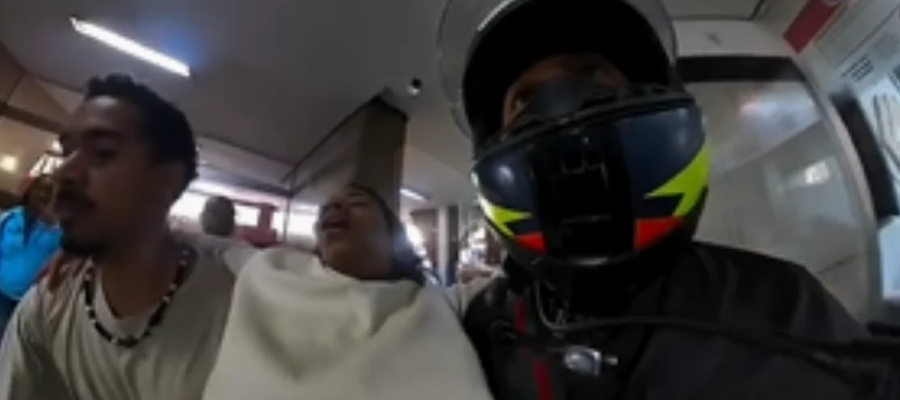 Ato de solidariedade: Motociclistas abrem caminho no trânsito para socorrer mulher