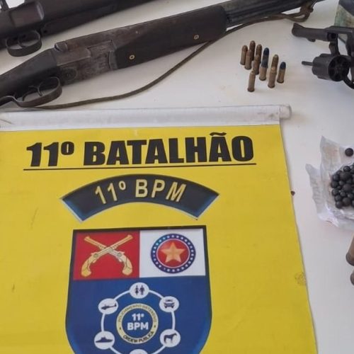 Denúncias de tiros contra animais levam à prisão de homem com três armas, em Alagoas