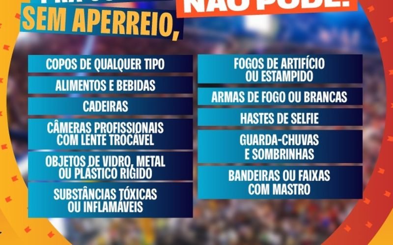 O que não levar ao São João Massayó? Veja lista de objetos proibidos