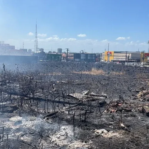Bombeiros controlam incêndio em vegetação no Jacintinho