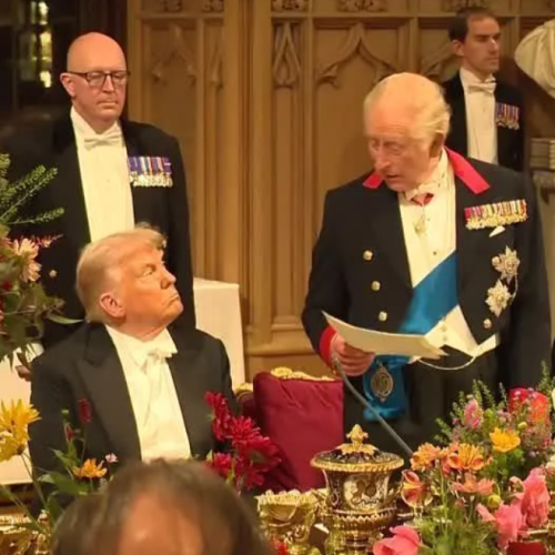 Em banquete, Charles elogia esforços de Trump para resolver conflitos