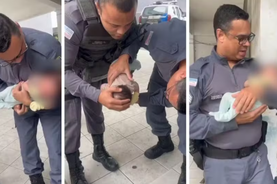 Policiais salvam bebê de 37 dias engasgado com leite materno