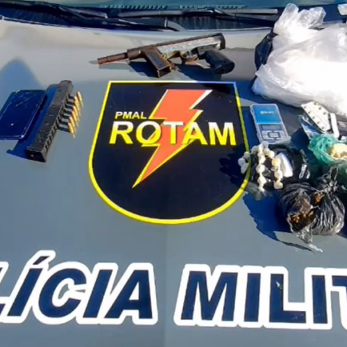 ROTAM prende suspeito por tráfico, porte ilegal de arma e sequestro da própria esposa