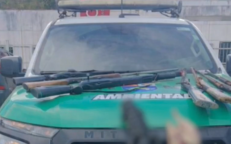 Polícia Ambiental prende homem com seis armas de fogo e aves silvestres em Joaquim Gomes