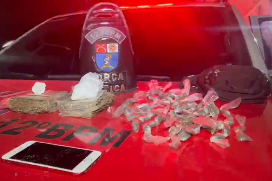 Força Tática do 12º BPM prende três suspeitos por tráfico de drogas no Conjunto Maceió 1
