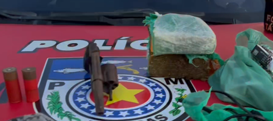 Força Tática do 5º BPM prende suspeito por tráfico de drogas e porte ilegal de arma