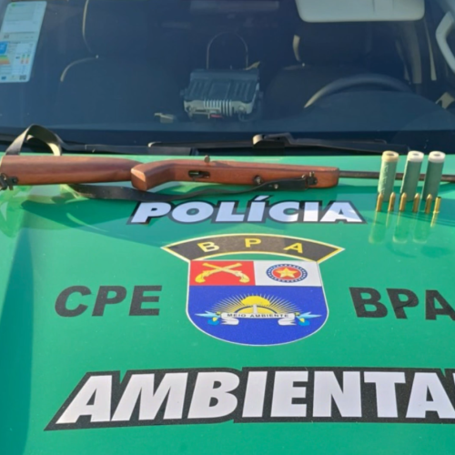 Arma de fogo e munições são apreendidas pela Polícia Ambiental na Barra de São Miguel
