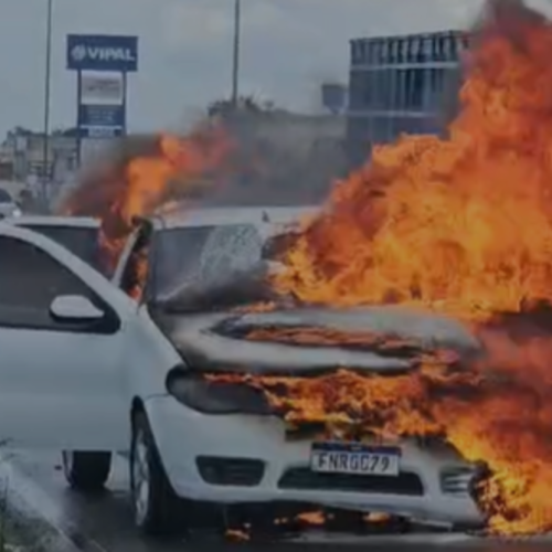 Incêndio atinge veículo na AL-220 e mobiliza equipes do Corpo de Bombeiros em Arapiraca