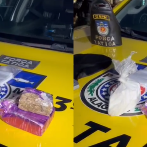 Força Tática do 13º BPM apreende maconha e cocaína no Conjunto Peixoto