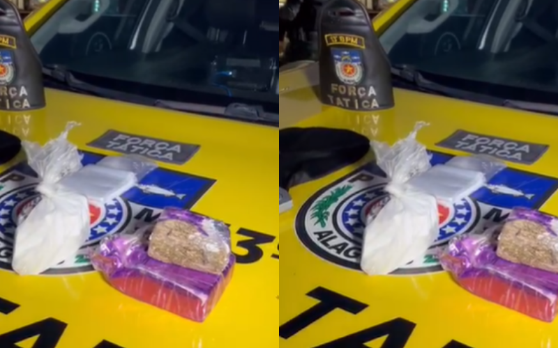Força Tática do 13º BPM apreende maconha e cocaína no Conjunto Peixoto