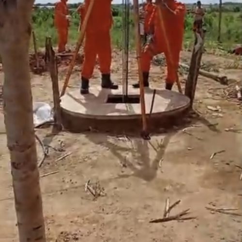 Idoso de 70 anos resgatado após cair em cacimba de aproximadamente 21 metros