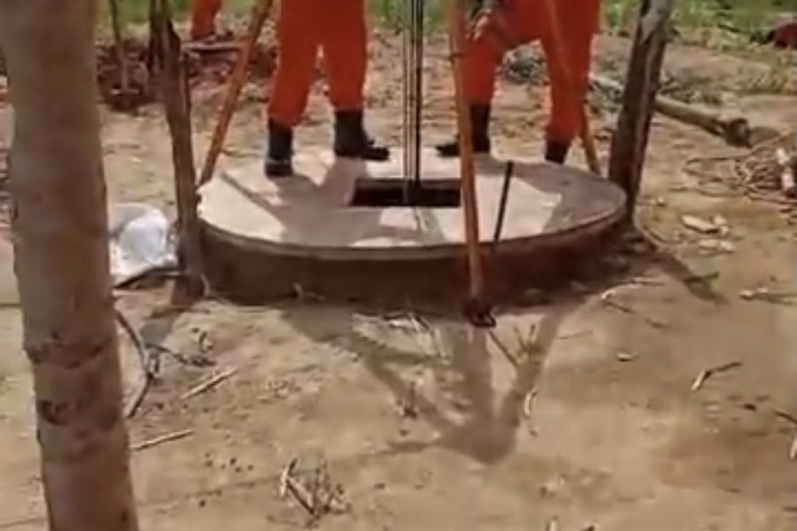 Idoso de 70 anos resgatado após cair em cacimba de aproximadamente 21 metros