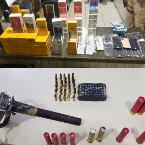 Polícia apreende mais de 100 celulares, 90 munições e arma artesanal em São Sebastião