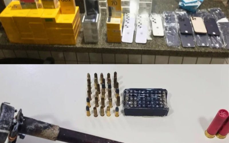 Polícia apreende mais de 100 celulares, 90 munições e arma artesanal em São Sebastião