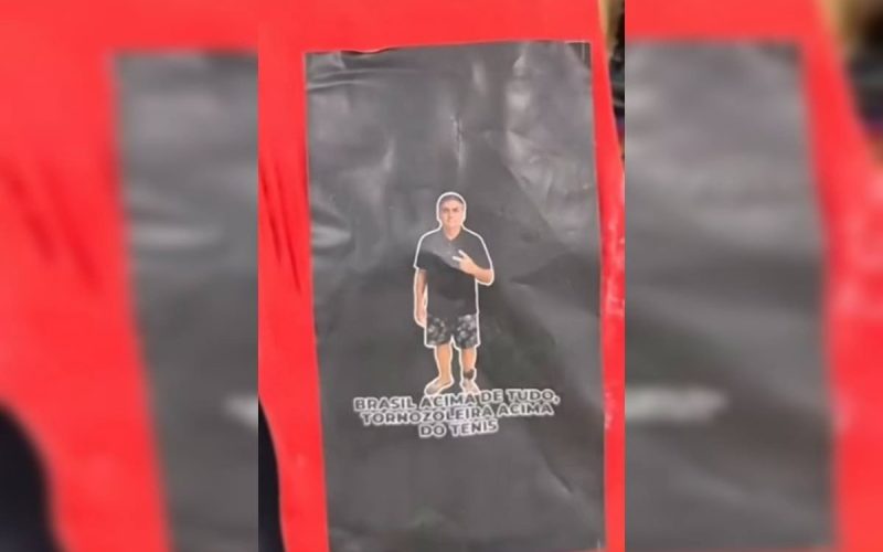 Bandidos usam foto de Bolsonaro com tornozeleira em tablete de maconha